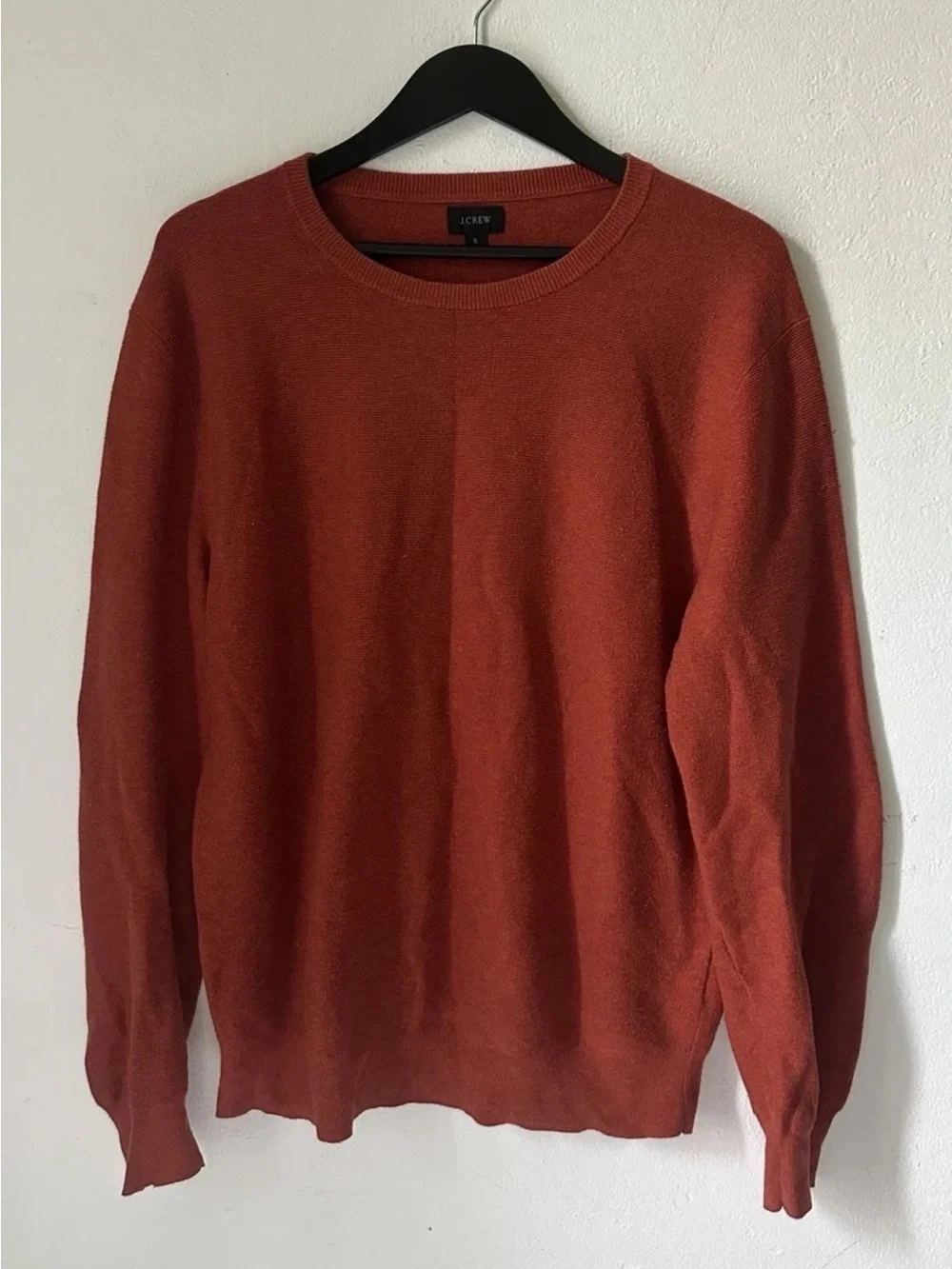 J.Crew Womens Small Orange 100% Cotton Crewneck Sweater Long Sleeve Knit